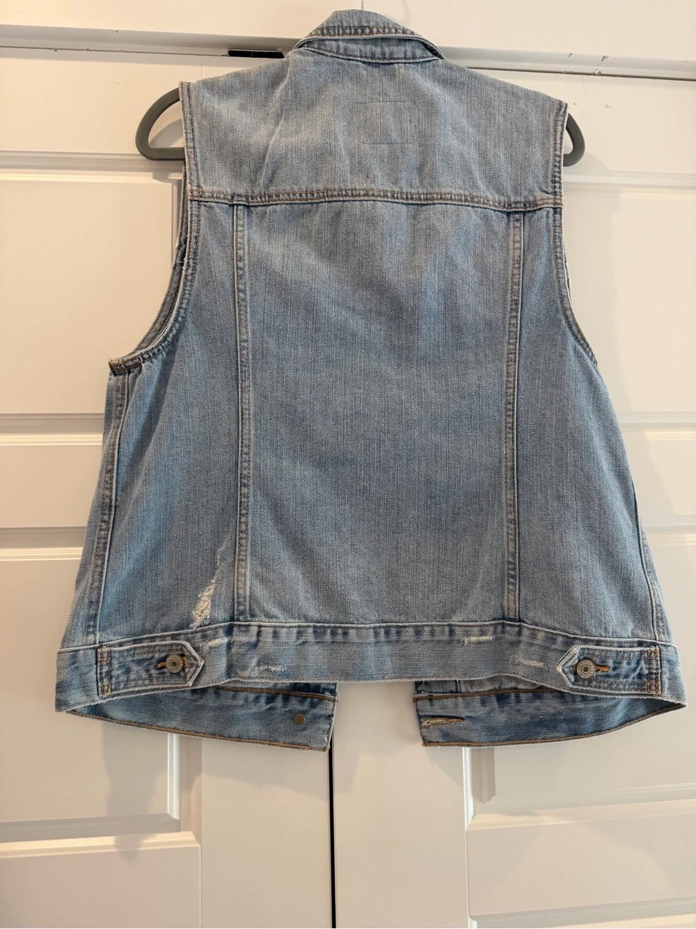 Abercrombie & Fitch Light Blue Denim Vest - Sleeveless Jacket